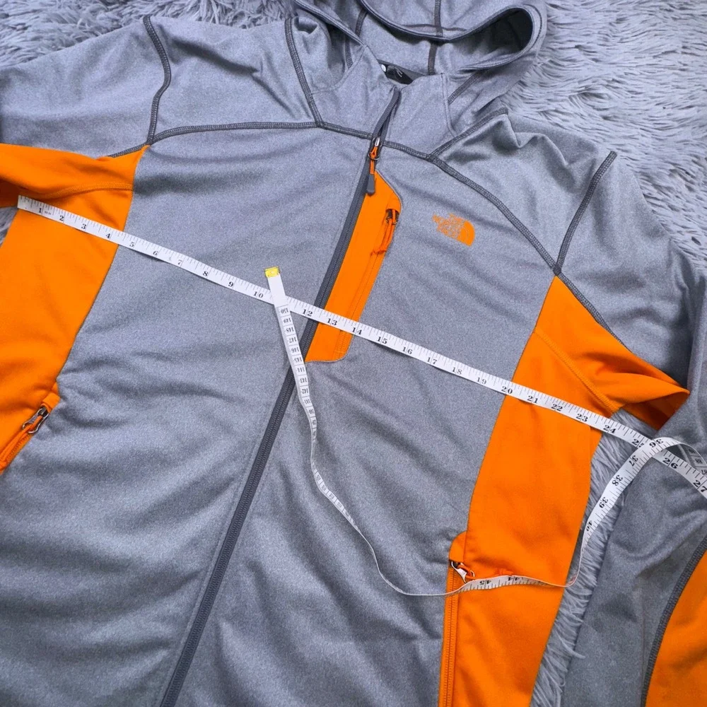 The North Face Men's XL Canyonlands Zip Up Hooded Jacket Gray Orange Tech Fleece